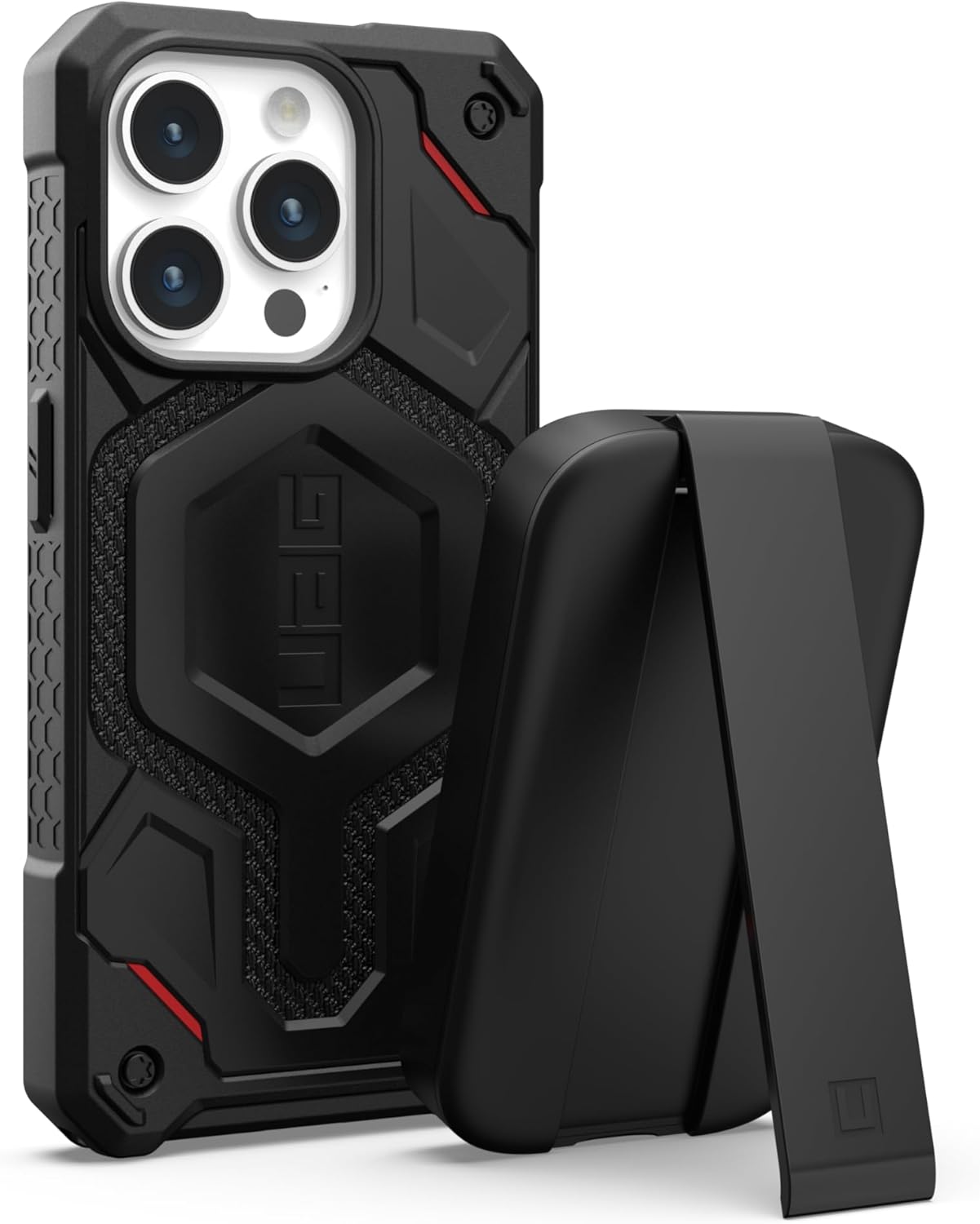 URBAN ARMOR GEAR UAG – Funda diseñada para iPhone 15 Pro Monarch Pro Kevlar negra de 6.1 pulgadas, compatible con MagSafe Bundle con U por UAG,