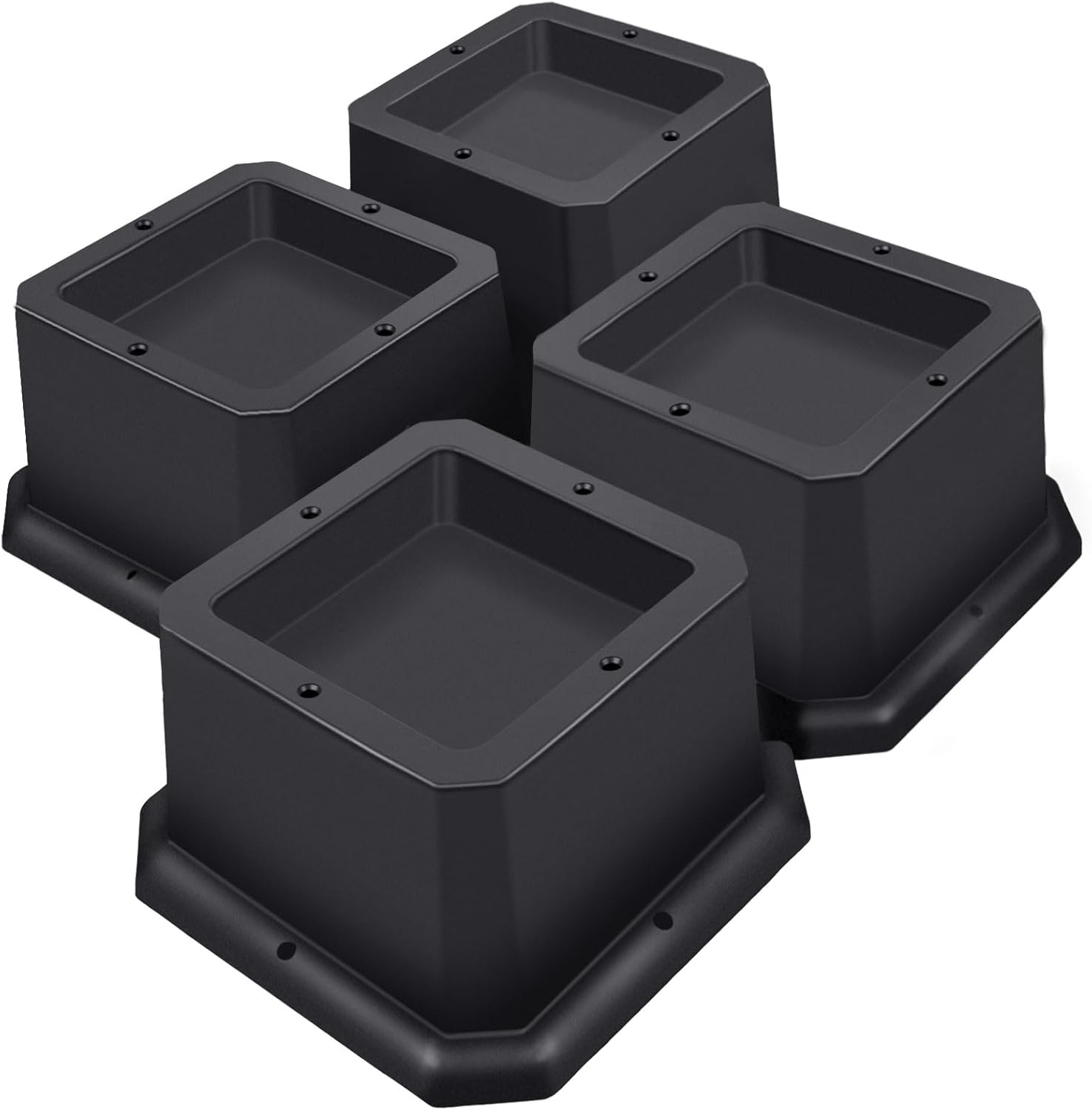 ANNKUT Elevadores de muebles de 2 pulgadas, elevadores de escritorio resistentes para silla y mesa, elevadores de cama (juego de 4 elevadores, negro)