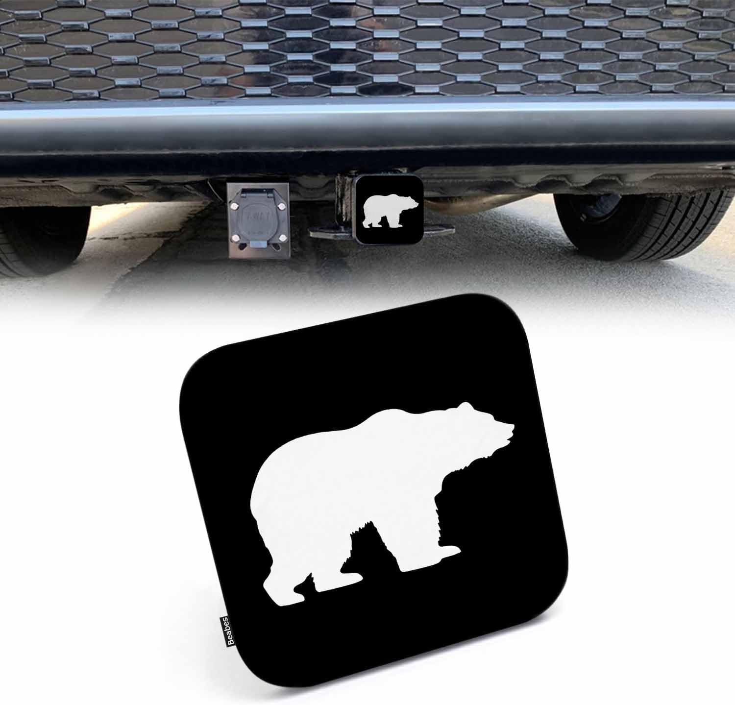 Beabes White Bear – Cubierta de tubo de enganche para receptor de automóvil, diseño de oso de animales para caminar, remolque, cubierta de enganche