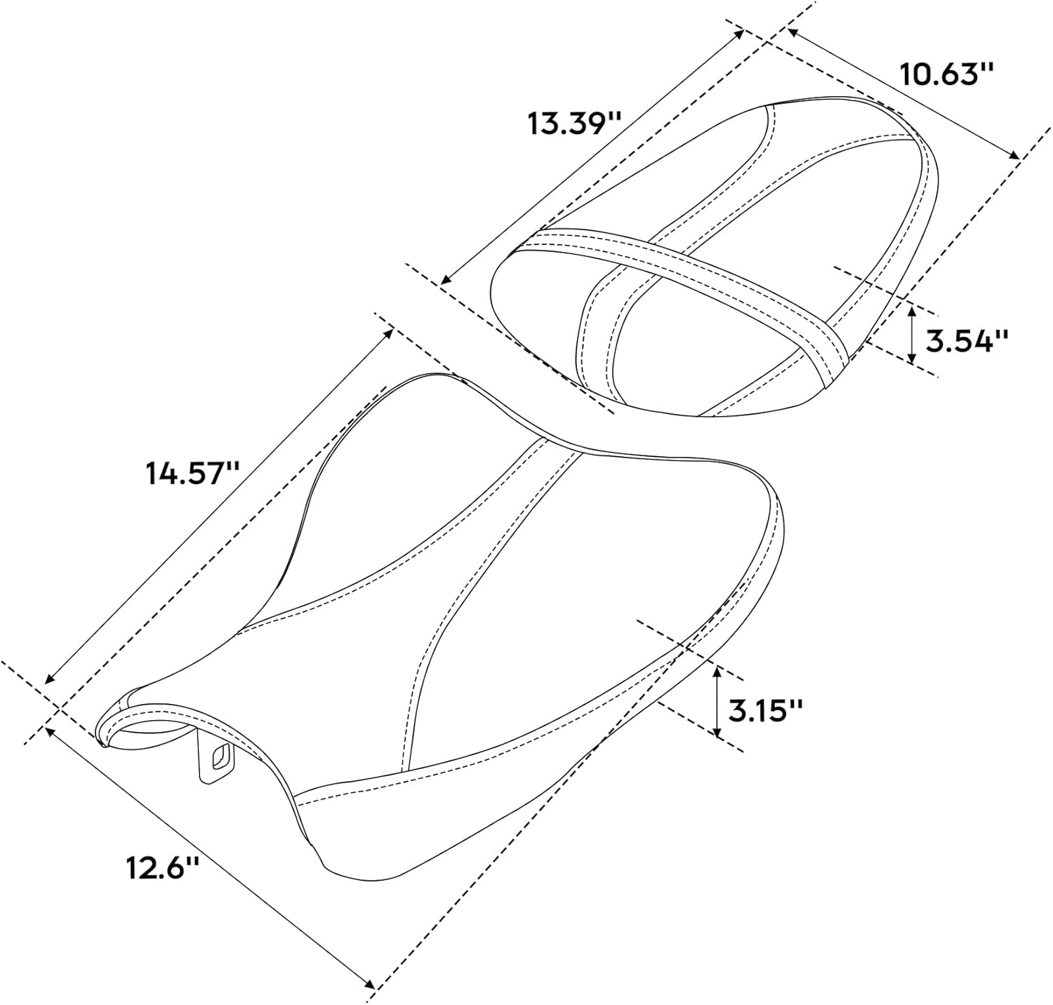 TCT-MOTORPARTS Cojín de asiento del conductor y del pasajero para Suzuki GSXR1000 GSXR 1000 2007-2008 (negro y naranja)