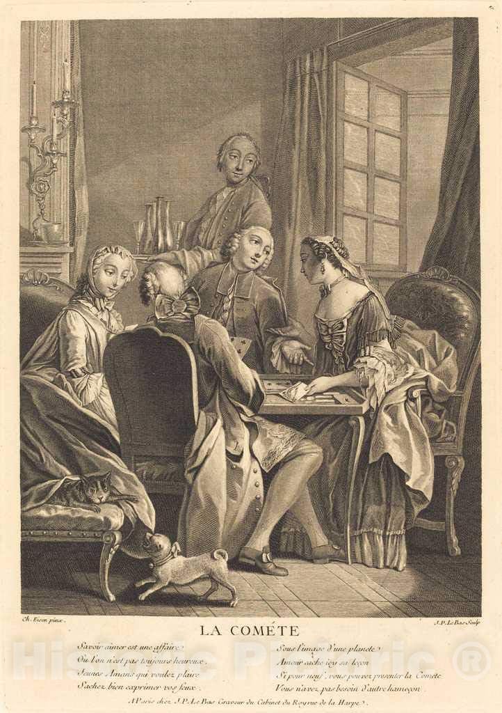 Art Print  Jacques-Le Bas After Eisen, La comete, Historic Wall Décor  08in x 12in