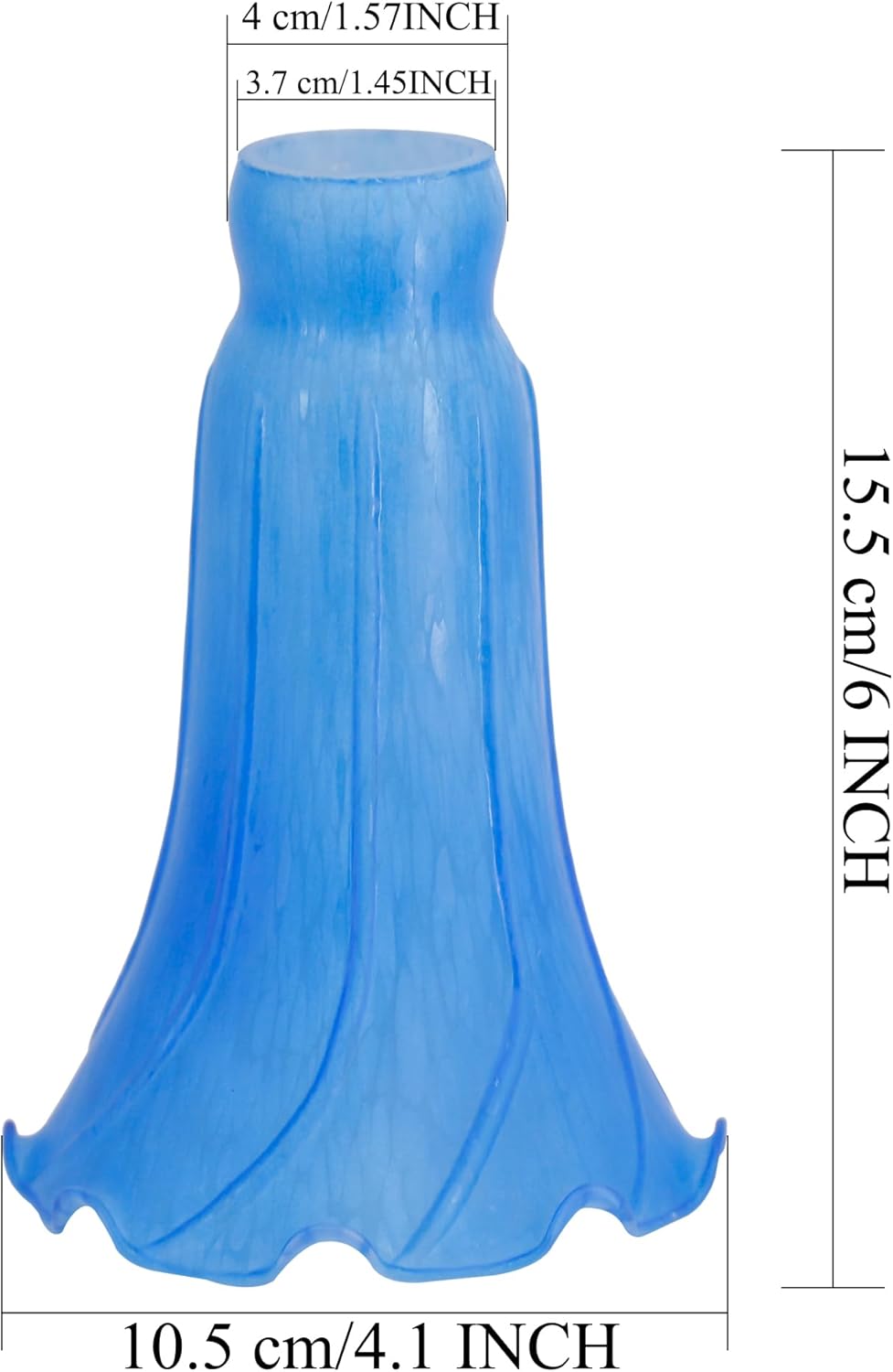 Lily – Pantalla de cristal de tulipán azul marino, 2 unidades, repuesto para lámpara de mesa, estilo Tiffany, pantalla de piso