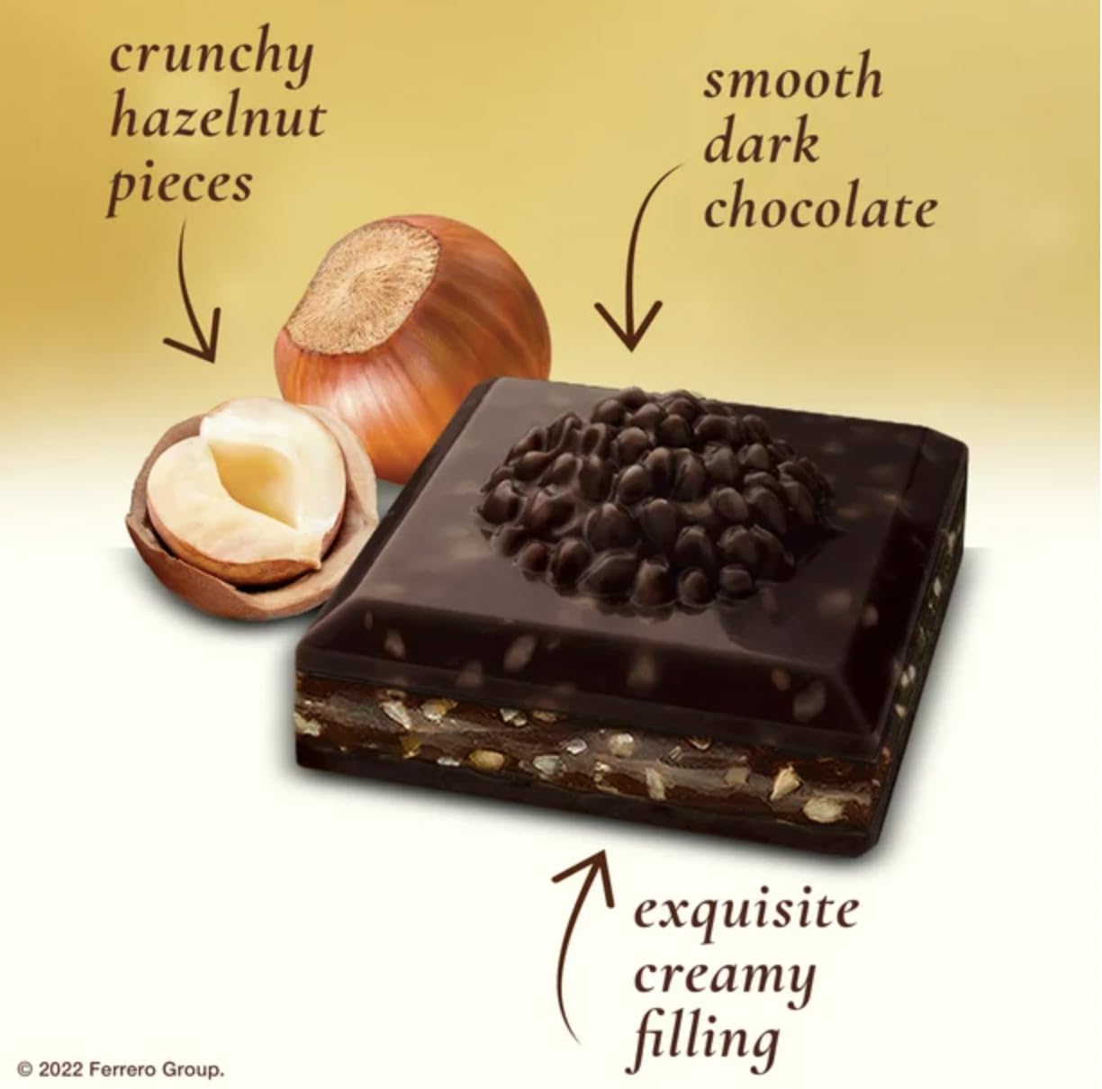 Ferrero Rocher – Barra de chocolate oscuro y avellana, 3.1 onzas, paquete de 2 (6.2 onzas en total)
