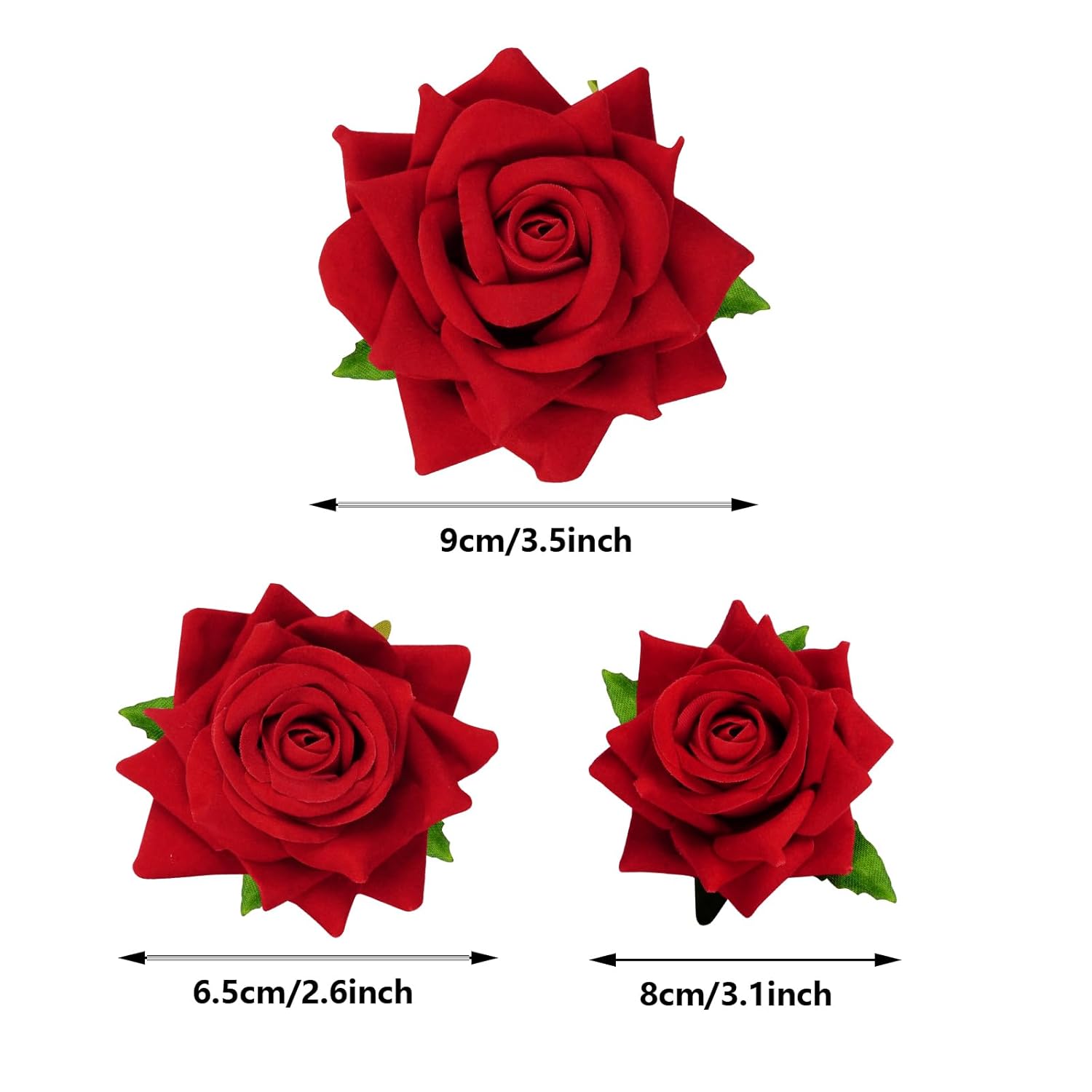 Topbuti 6 pinzas para el cabello con diseño de rosas y flores, accesorios para el cabello para mujeres, niñas, bailarinas de flamenco, mexicanas,