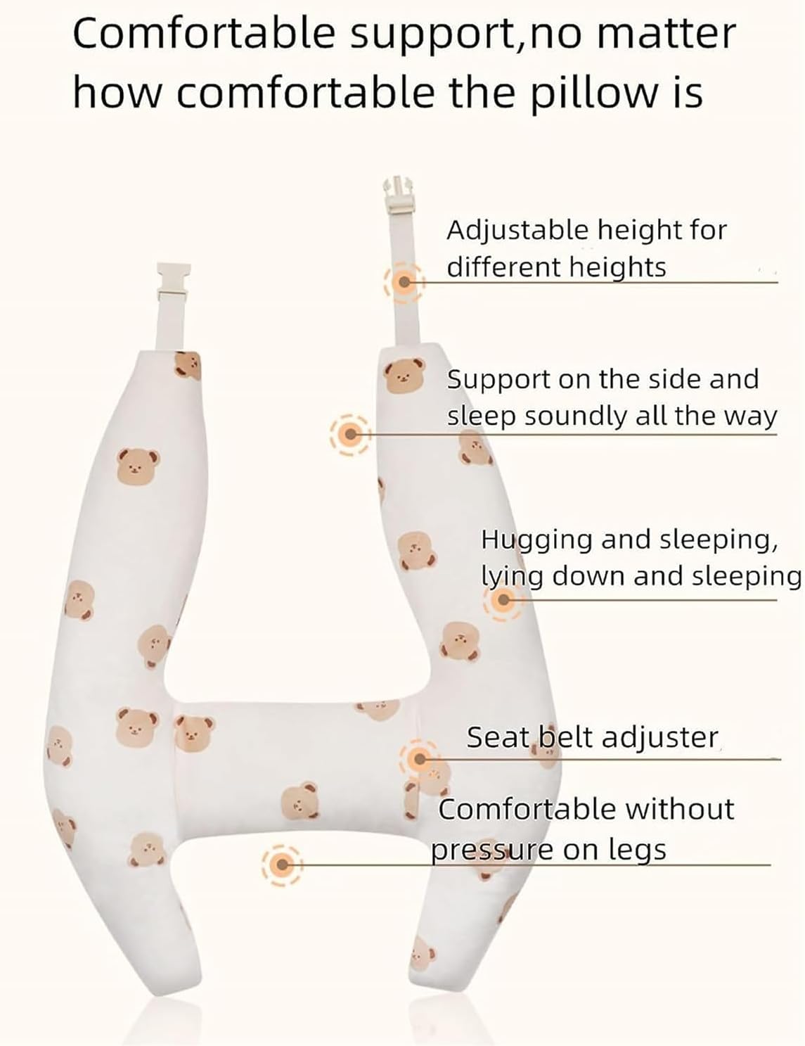 XGBYR Forma de H – Soporte de cabeza para dormir de coche para niños, forma de H, soporte de cabeza para dormir del automóvil, almohadas de viaje