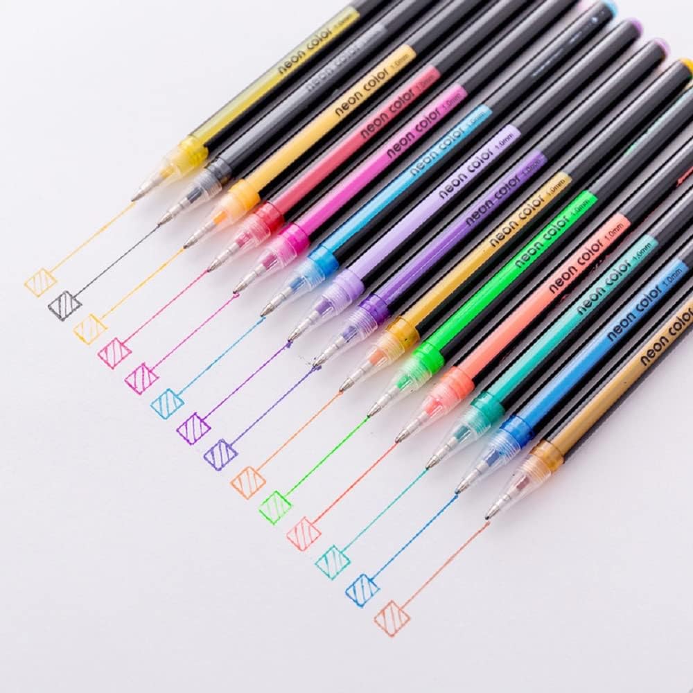 12 Colores Diario Plan Pluma Color Flash Destello Pastel Especial Pen Set
