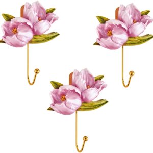 3 ganchos de pared de resina con diseño de tulipán creativo para colgar abrigos, sombreros, toallas, bolsos, llaveros, sala de estar, baño, 3 ganchos de pared de resina con diseño de tulipán creativo para colgar abrigos, sombreros, toallas, bolsos, llaveros, sala de estar, baño,