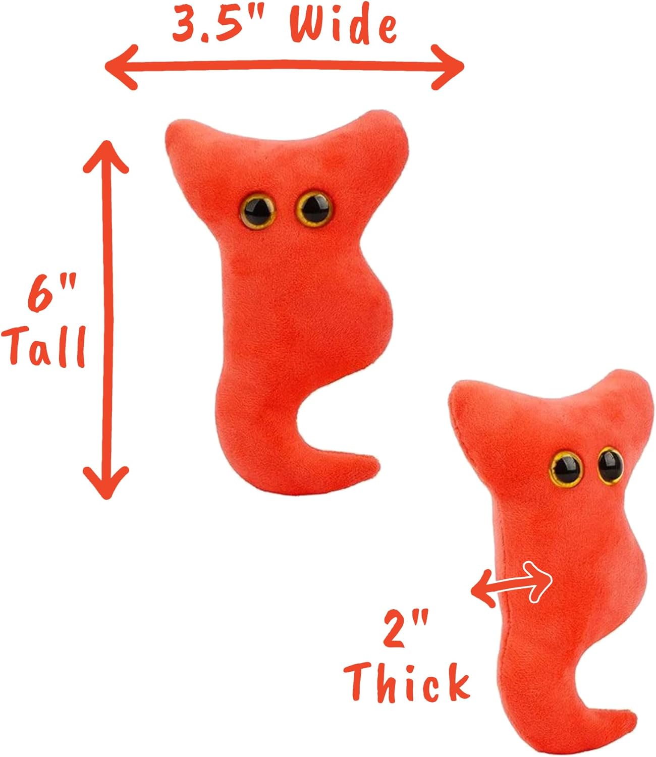 GIANTmicrobes Apéndice Felpa, regalo de cirugía de apéndice, animal de peluche de apéndice, regalos de apéndice, juguete de peluche de apendicitis,