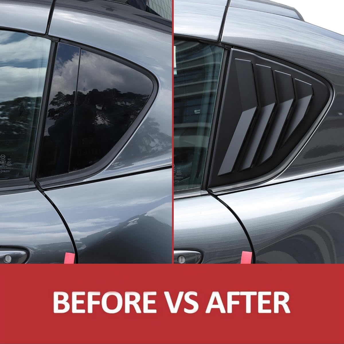 Rejillas de ventana lateral trasera de automóvil para Mazda MX-5 ND 2015-2023, persianas triangulares de vidrio, accesorios exteriores (solo se