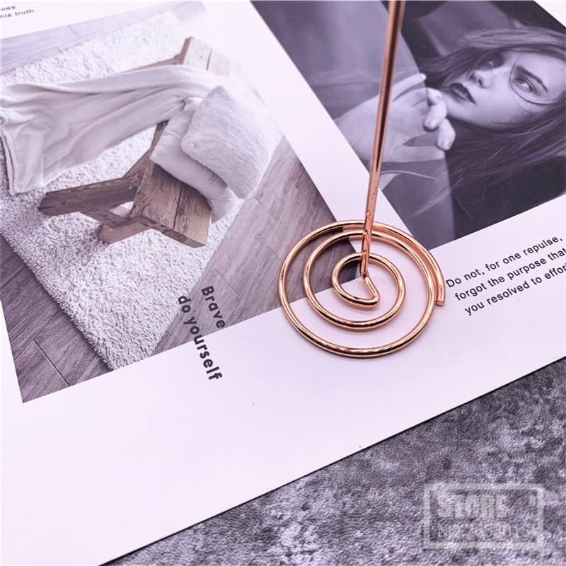 10 soportes para números de mesa, con nombre y lugar de nombre, clips de notas de menú de flamenco, para recuerdos de fiesta de boda, oro rosa