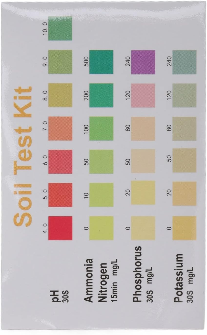 Fdit Solución líquida de prueba de suelo, pH nitrógeno fósforo potasio Kit de prueba de suelo para medición de suelo Líquido de prueba de suelo para