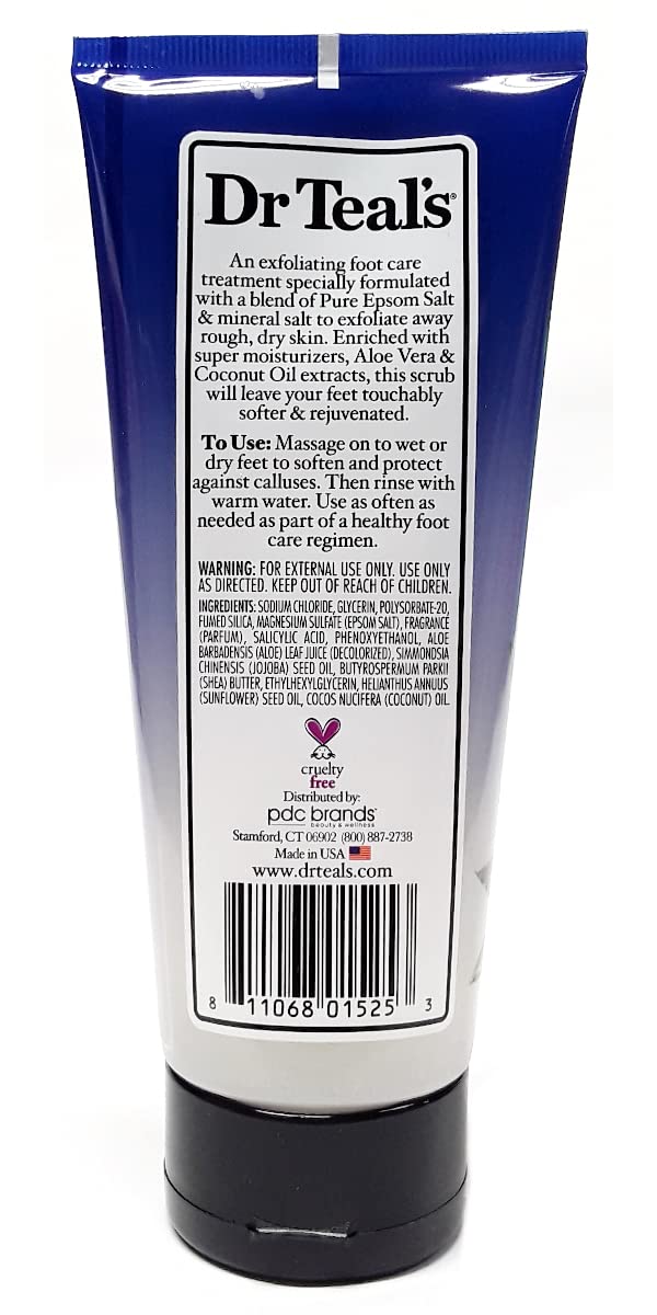 Dr. Teals – Juego de regalo de aceite de coco suavizante para pies (paquete de 2, 6 onzas cada una)  Aceites de coco esenciales y aloe vera reponen