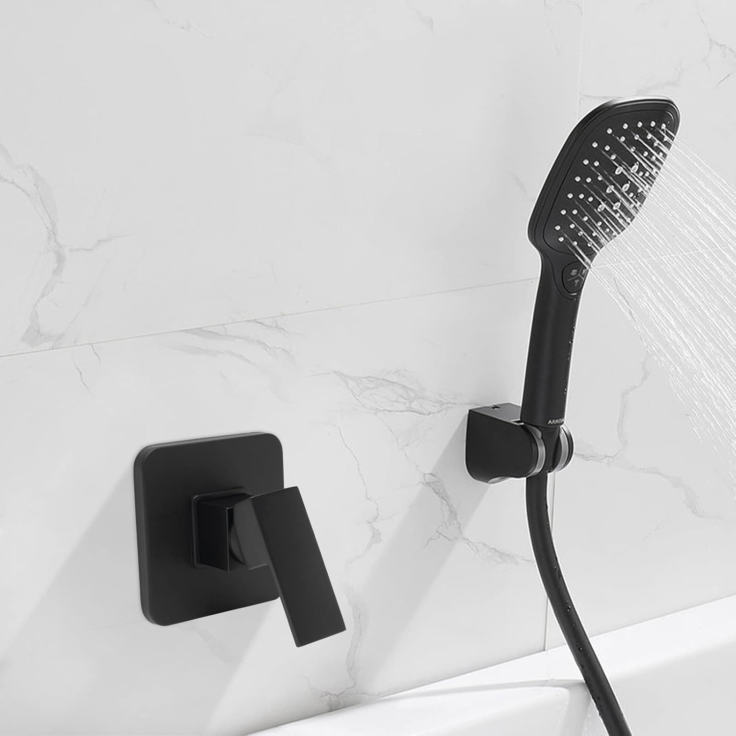 Válvula mezcladora de agua de ducha para grifo, manija de ducha de un solo mango, kit de ajuste de válvula de montaje en pared para ducha integrada,