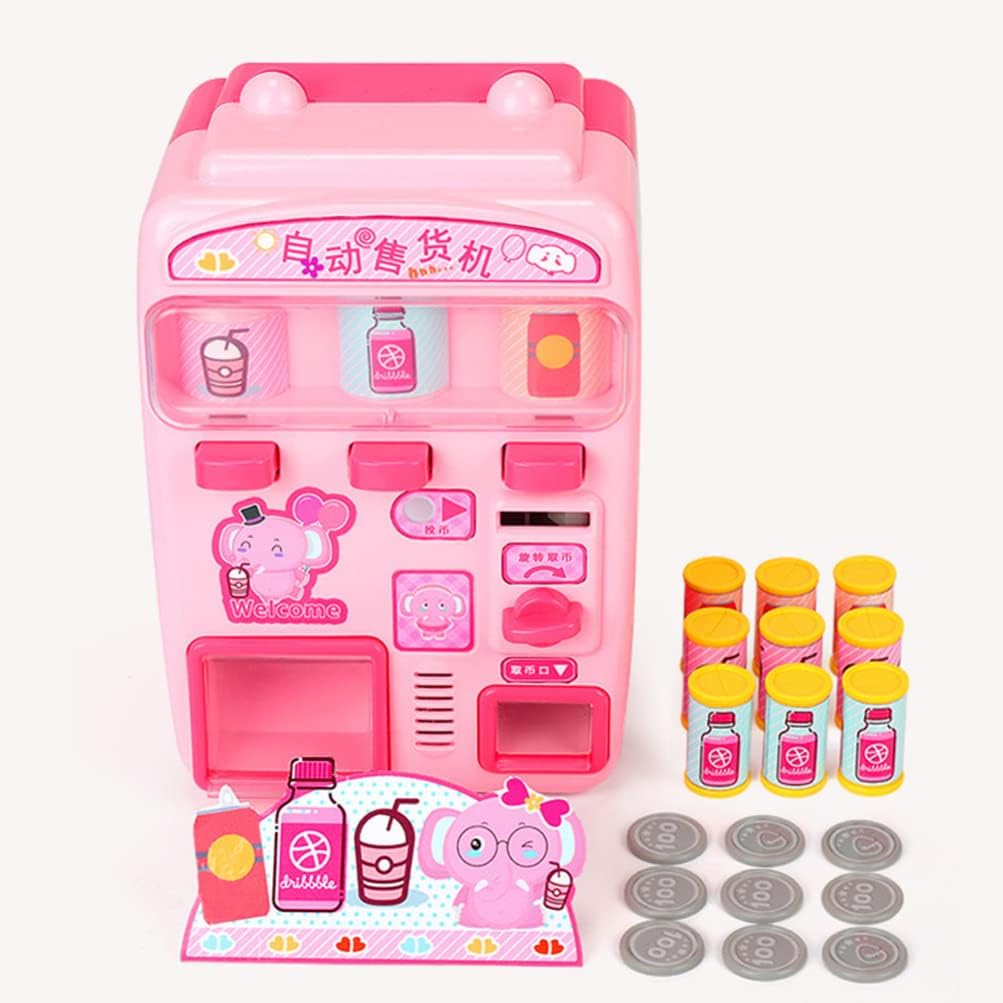 NUOBESTY Juguetes Juguetes Mini Máquina expendedora de bebidas Juguete Máquina expendedora automática de bebidas Juguete Efecto de sonido ligero