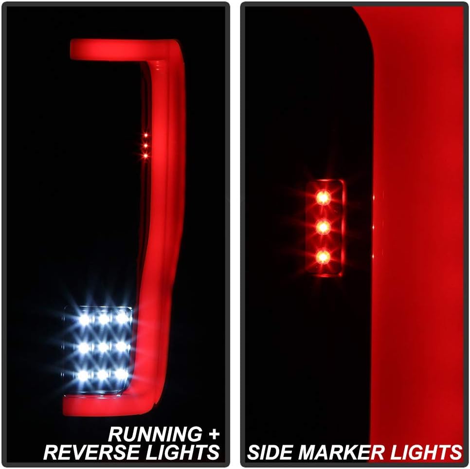 ACANII – Para Black Smoke 2017-2019 Ford F250 F350 Full LED Light Tube Tail LIghts Lámparas de freno