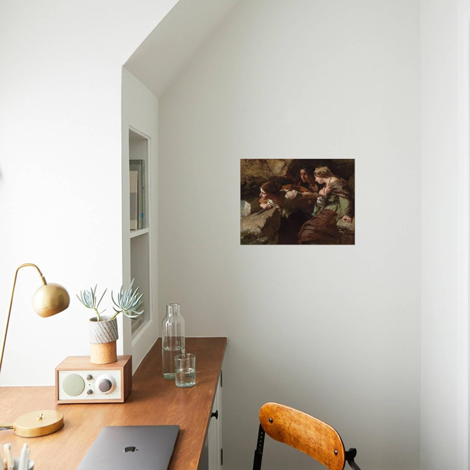 Lienzo decorativo para pared, diseño de coraje, ansiedad y desesperación mirando la batalla por James Sant, decoración de bellas artes, 16 x 12