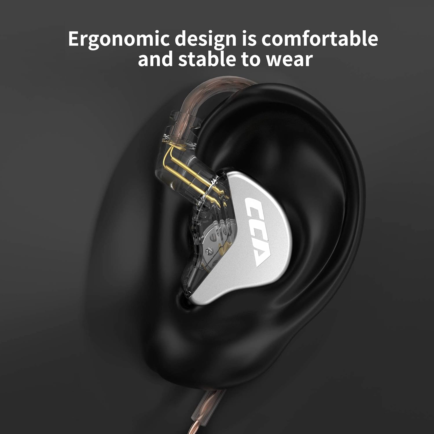 CCA CRA – Auriculares con micrófono con micrófono de sonido claro, graves profundos con cable, diafragma ultrafino, controlador dinámico IEM sin
