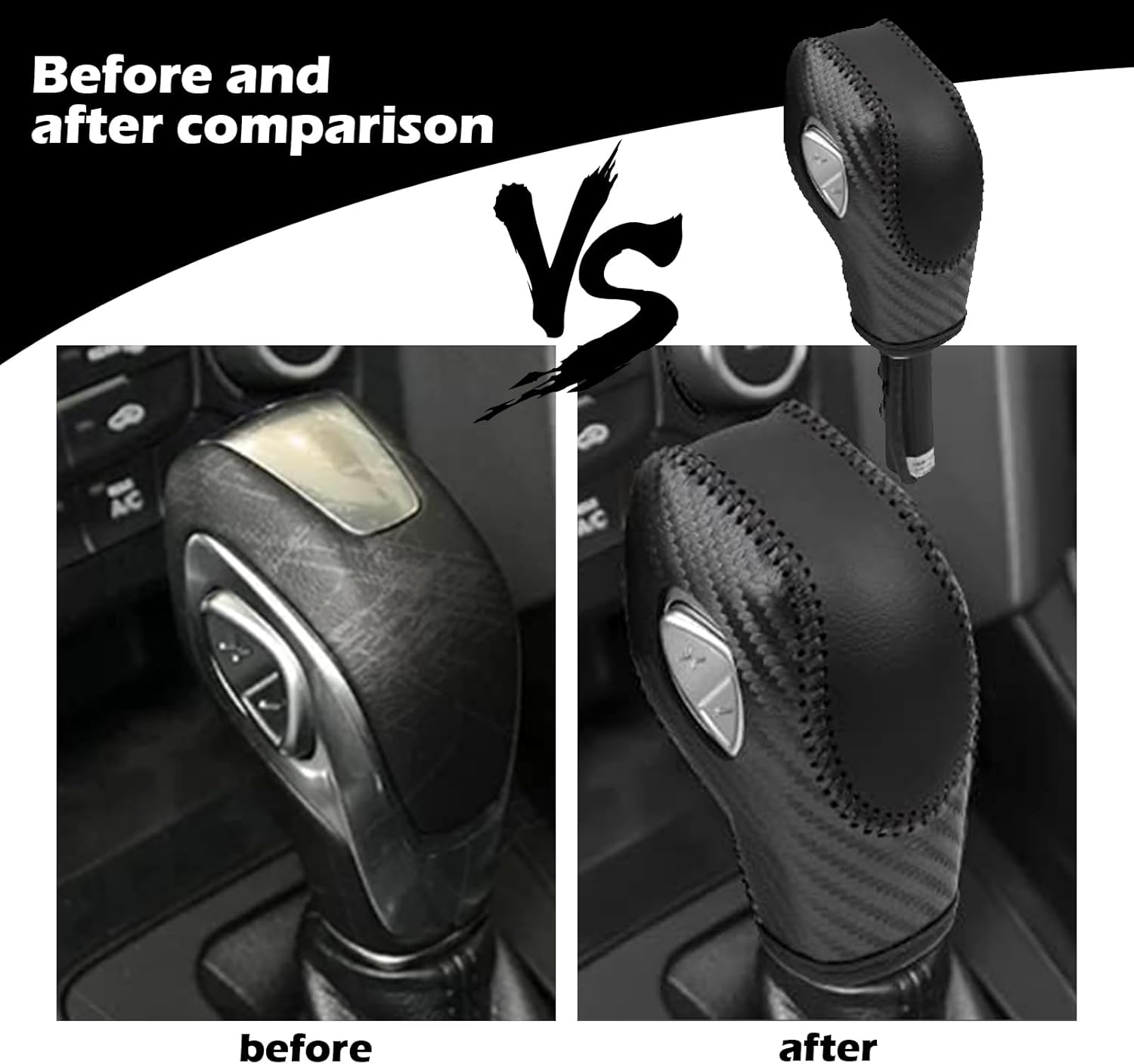 cueclue 1 funda para perilla de palanca de cambios automática, borde de perilla de cambio, funda de cuero para freno de mano, accesorios para el