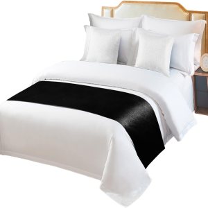 Bufanda negra para camino de cama, tamaño Cal King, manta de lujo para cama individual, matrimonial, queen, king, pie de cama, decoración de Bufanda negra para camino de cama, tamaño Cal King, manta de lujo para cama individual, matrimonial, queen, king, pie de cama, decoración de