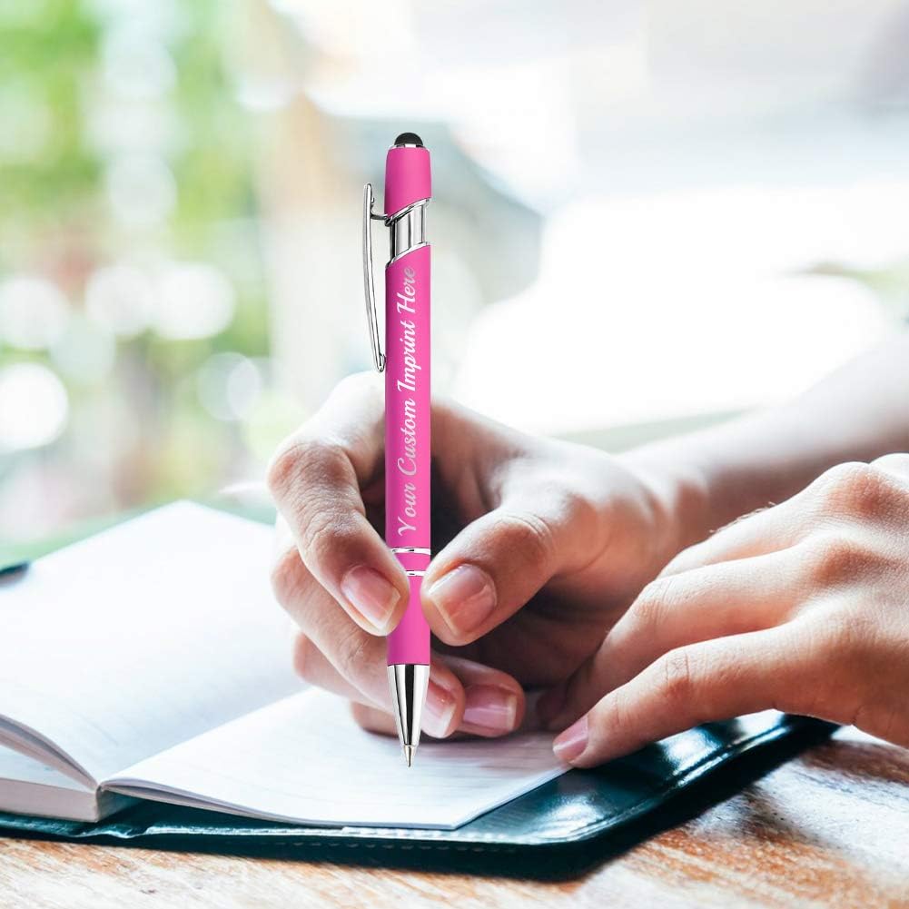 24 bolígrafos personalizados con lápiz, bolígrafos de grabado personalizado, impresos con tu logotipo o mensaje para Navidad, graduación y