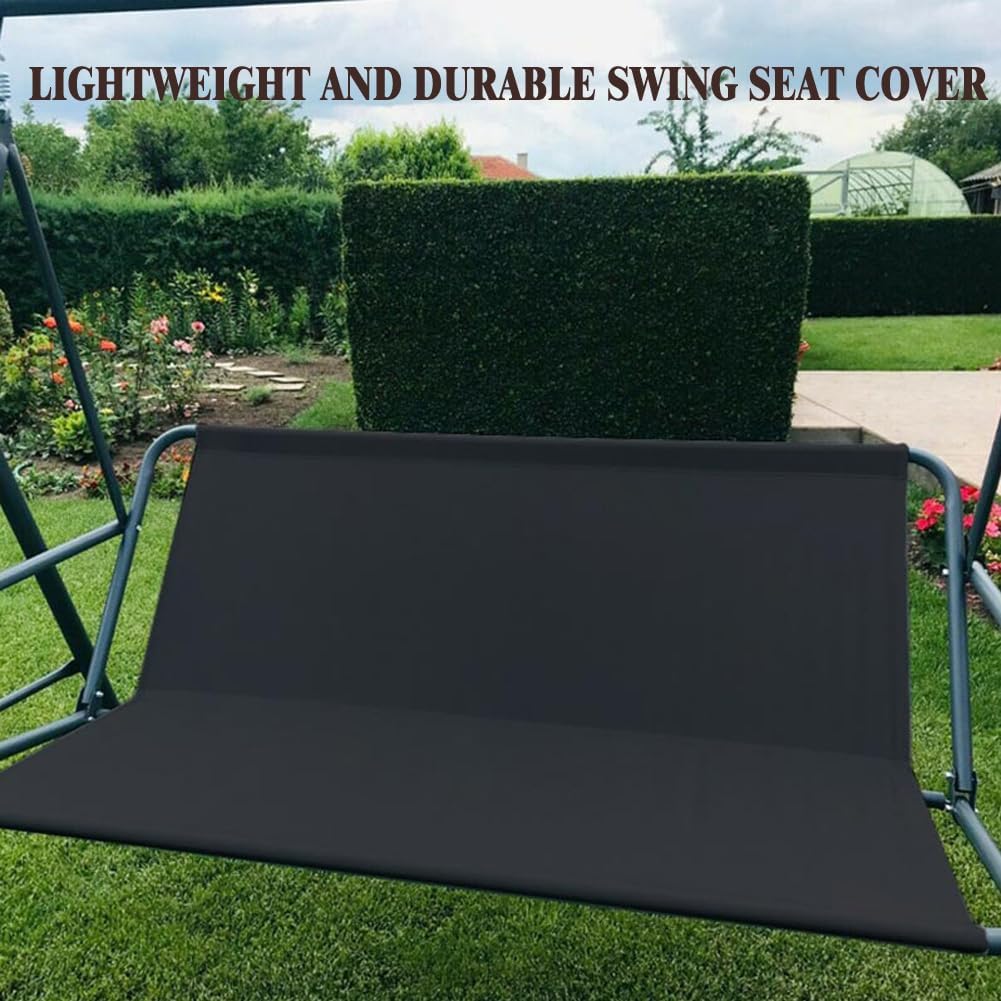 Funda de repuesto para silla oscilante, impermeable, 600D, para patio, jardín, silla oscilante, 23 plazas (color negro, 54.3 x 19.5 x 19.5 pulgadas)