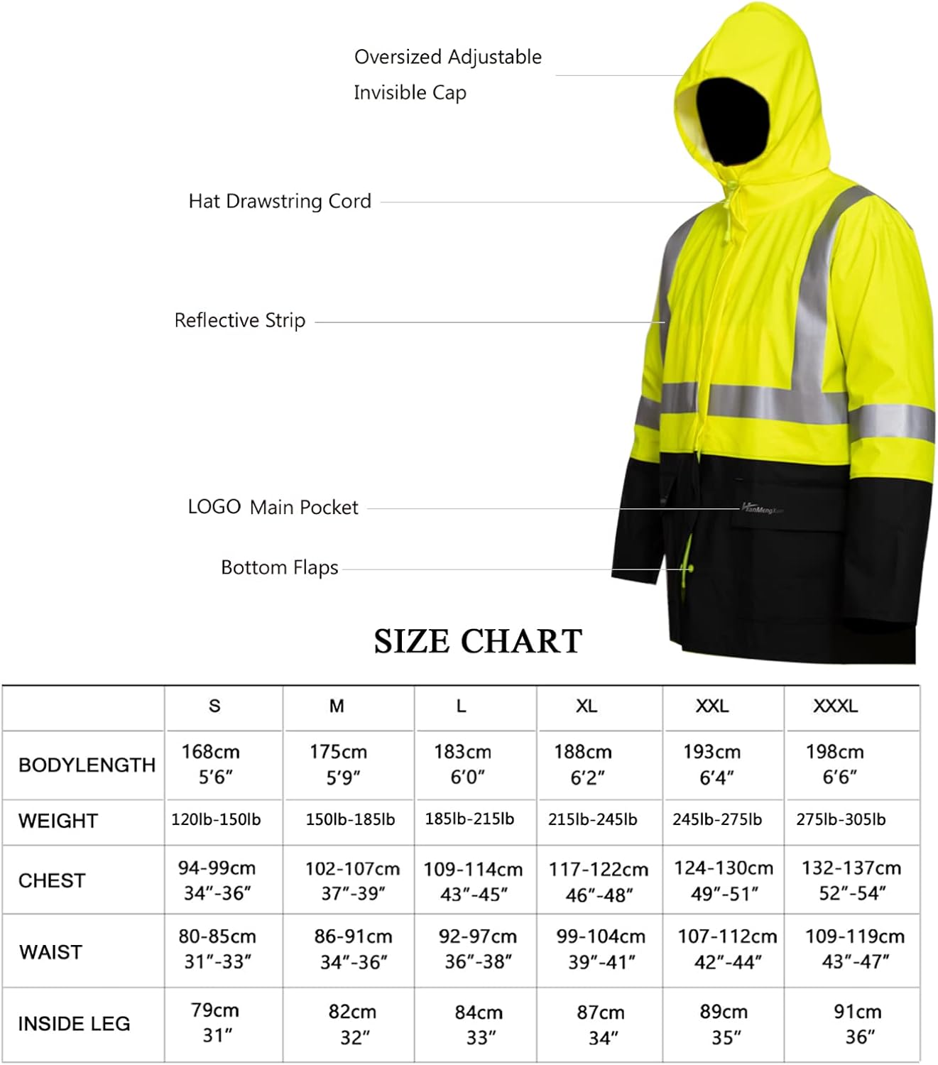Trajes de lluvia para hombres y mujeres, impermeable, resistente al agua, ropa de lluvia, chaqueta y pantalones, capucha oculta