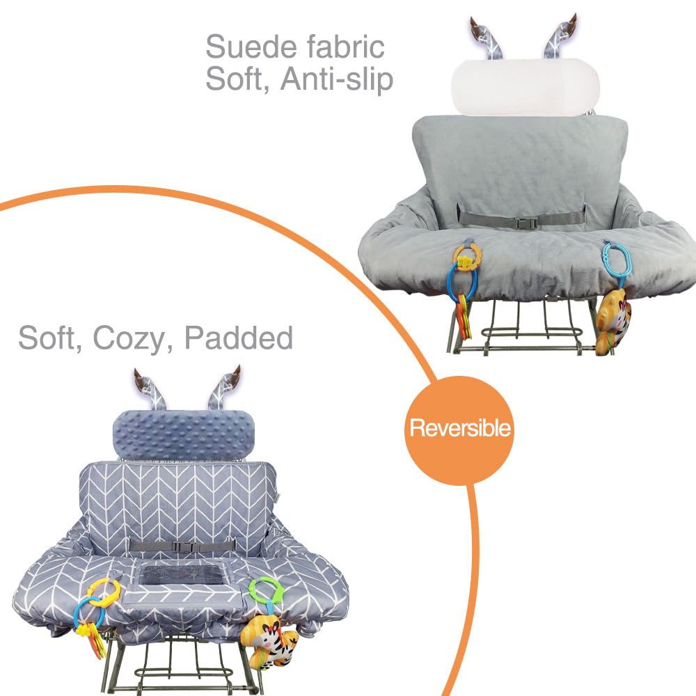 ICOPUCA Funda para carrito de compras para bebé, 2 en 1 funda de carrito para bebés y silla alta, cubierta acolchada para asiento de carrito de