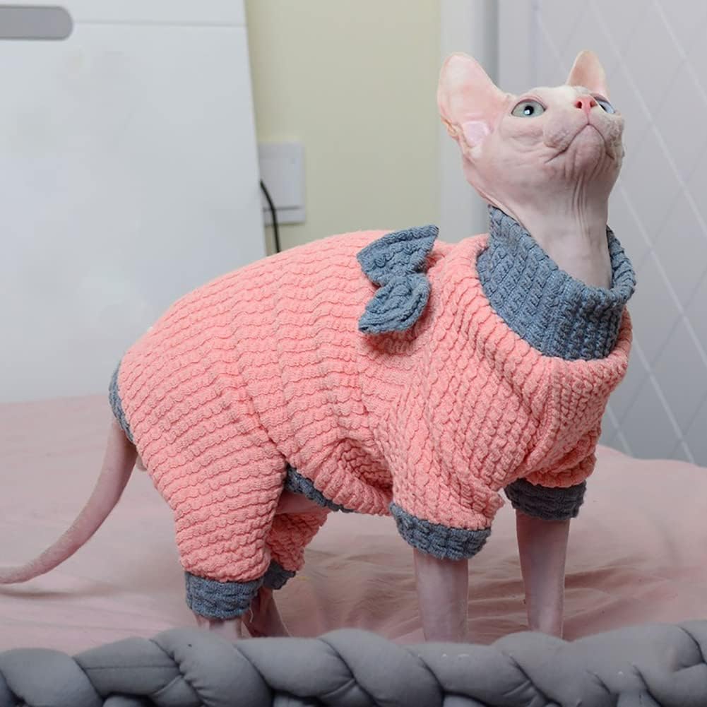 DENTRUN Sphynx – Suéter de invierno cálido para gatos sin pelo, lindo suéter de alta elasticidad, camisas de gatito, transpirable, para ocio,
