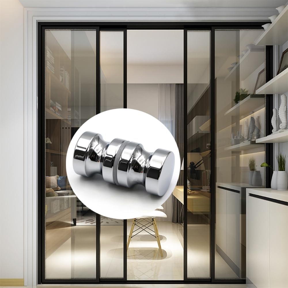 Manija de puerta de cristal, manija de un solo orificio de aleación de aluminio de 2.4 pulgadas, manija cilíndrica sólida para puerta corrediza de