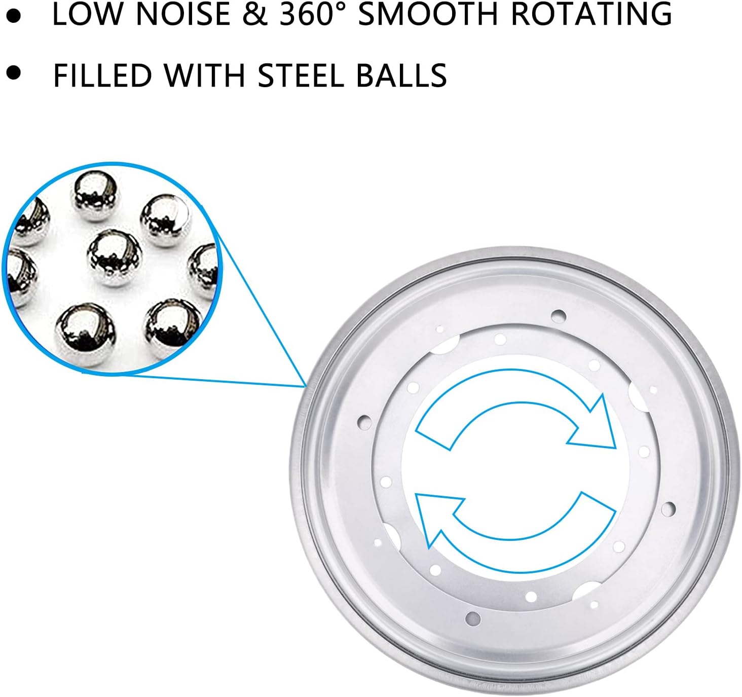 Lazy Susan Hardware – Juego de 3 placas giratorias de rodamiento de bolas de 9 pulgadas de grosor de 516 pulgadas de grosor, capacidad de 750