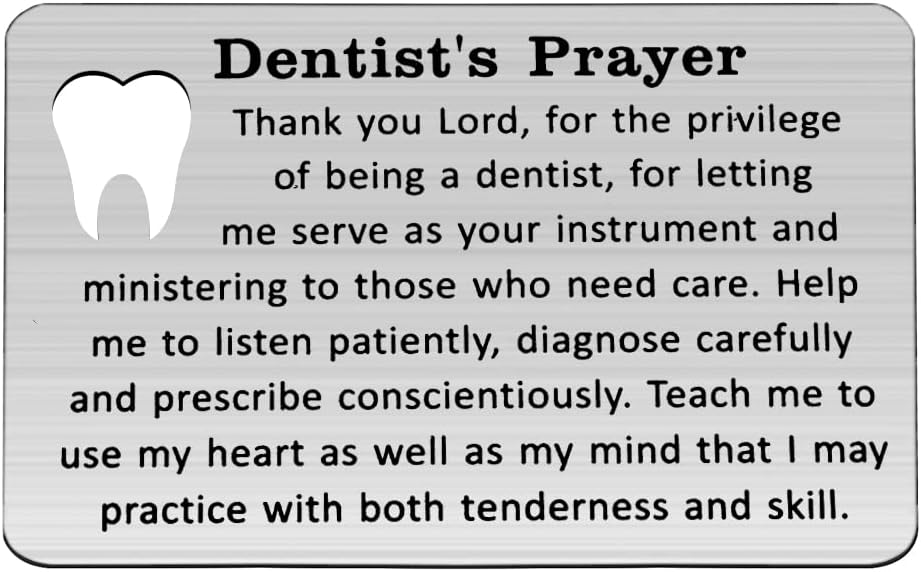 Gzrlyf Tarjeta de regalo para dentista, tarjeta de oración del dentista, regalos dentales para dentista, asistente dental, regalos de graduación,