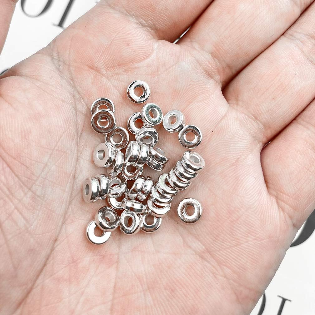 1200 cuentas espaciadoras de disco plano de 0.236 pulgadas redondas CCB Rondelle cuentas espaciadoras para pulseras, collares, joyas, manualidades