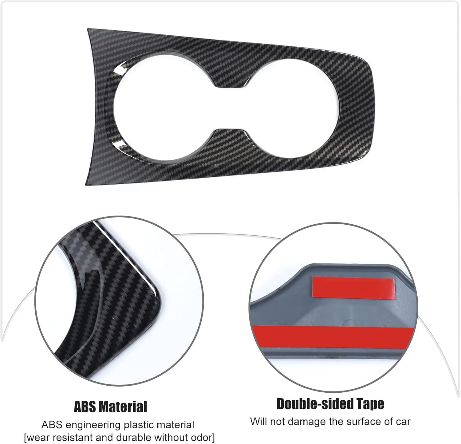 JeCar Cubierta del panel del soporte de la taza delantera para Chevrolet Camaro 2010-2015 (textura de fibra de carbono)