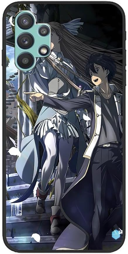 NEZIH Slim Matte Black Cover Liquid TPU Thin Gel Liquid Crystal Durable Compact Case for Samsung Galaxy A32 5G Yuuki Asuna Kirigaya Kazuto Anime
