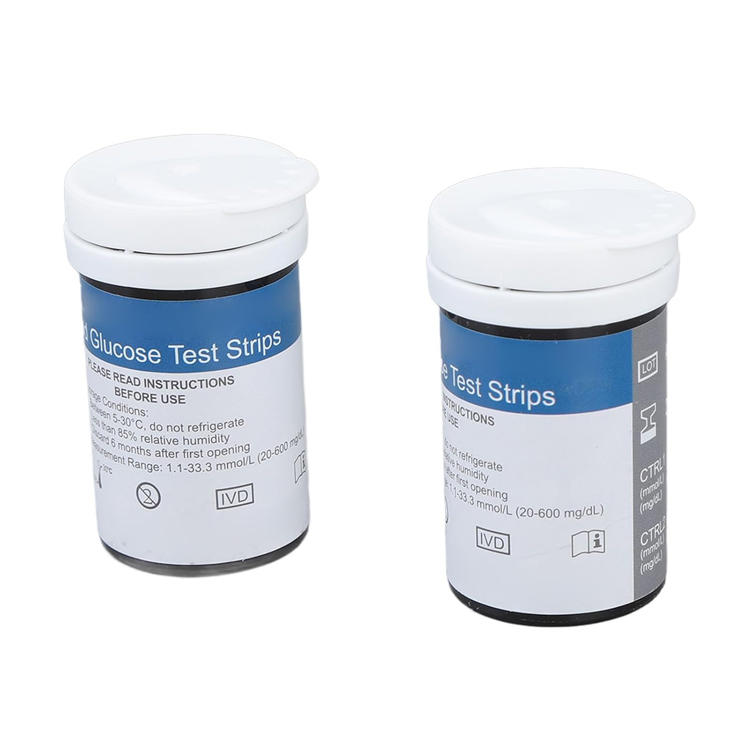 Medidor de glucosa en sangre, kit de prueba de diabetes, 50 tiras de prueba + 50 lancetas de identificación automática de alta precisión de datos de