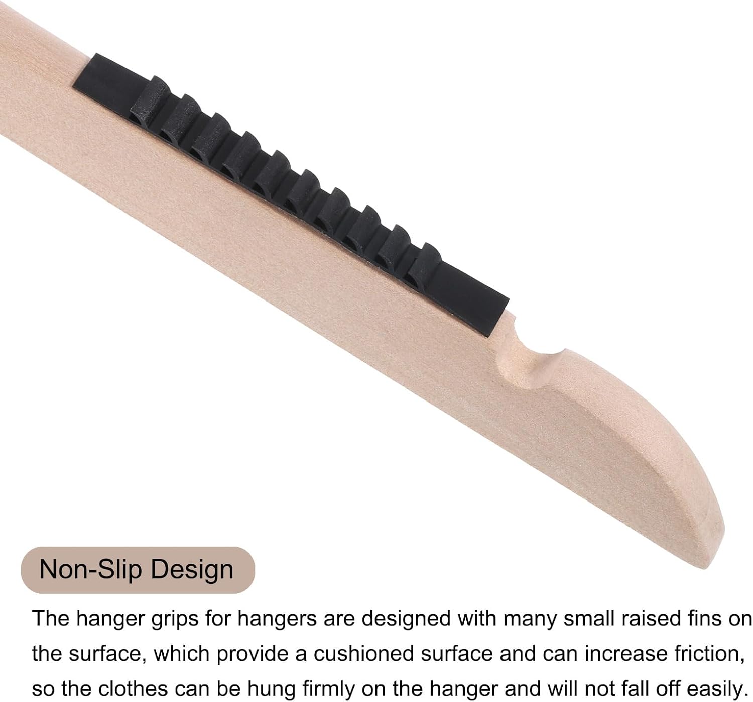 uxcell 50 tiras adhesivas de silicona antideslizantes para colgar ropa para perchas de madera y plástico, color negro (3.54 x 0.39 pulgadas)