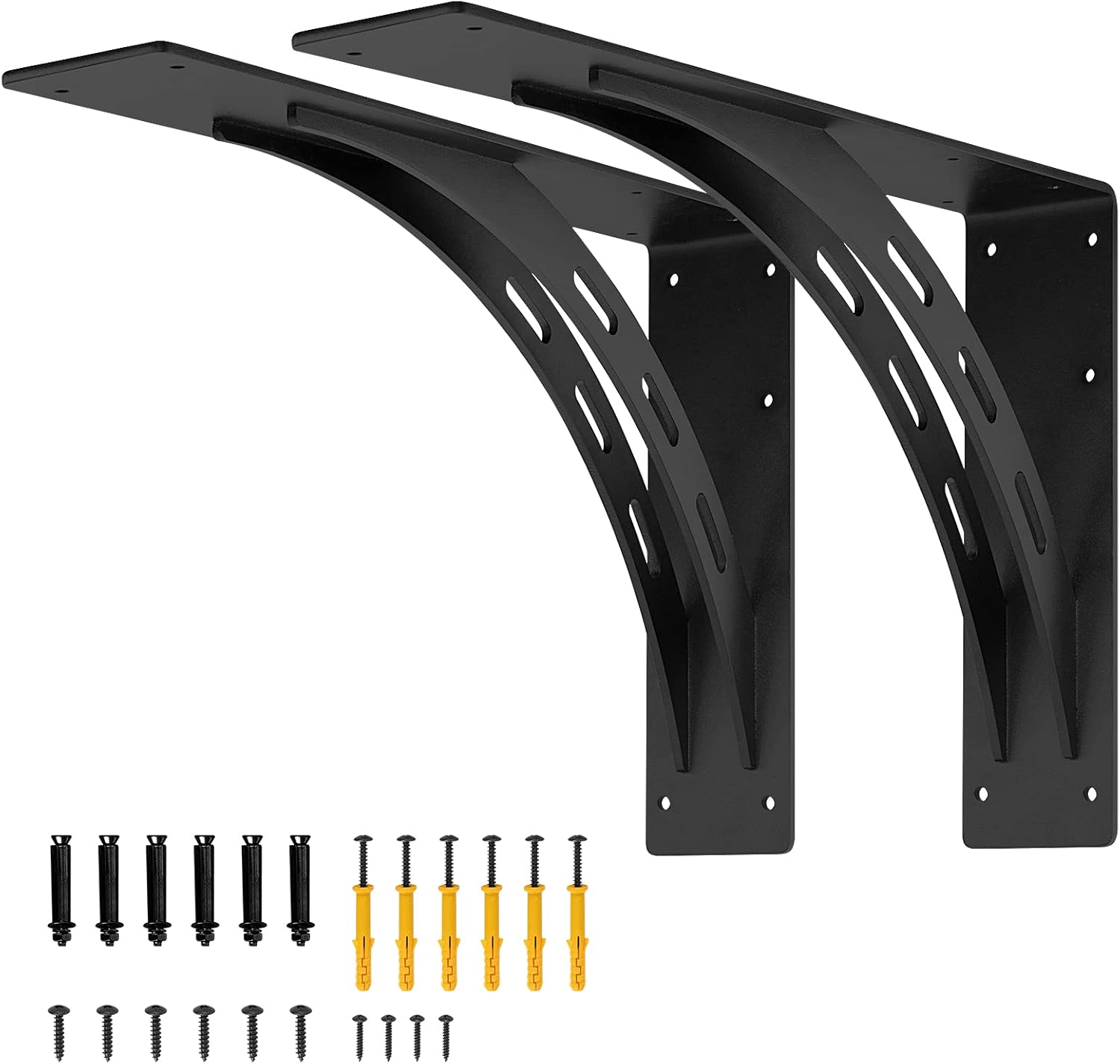 Soportes de estante resistentes de 20 pulgadas, carga máxima de 1100 libras, soportes de metal de aleación de alta calidad (juego de 2) soportes de
