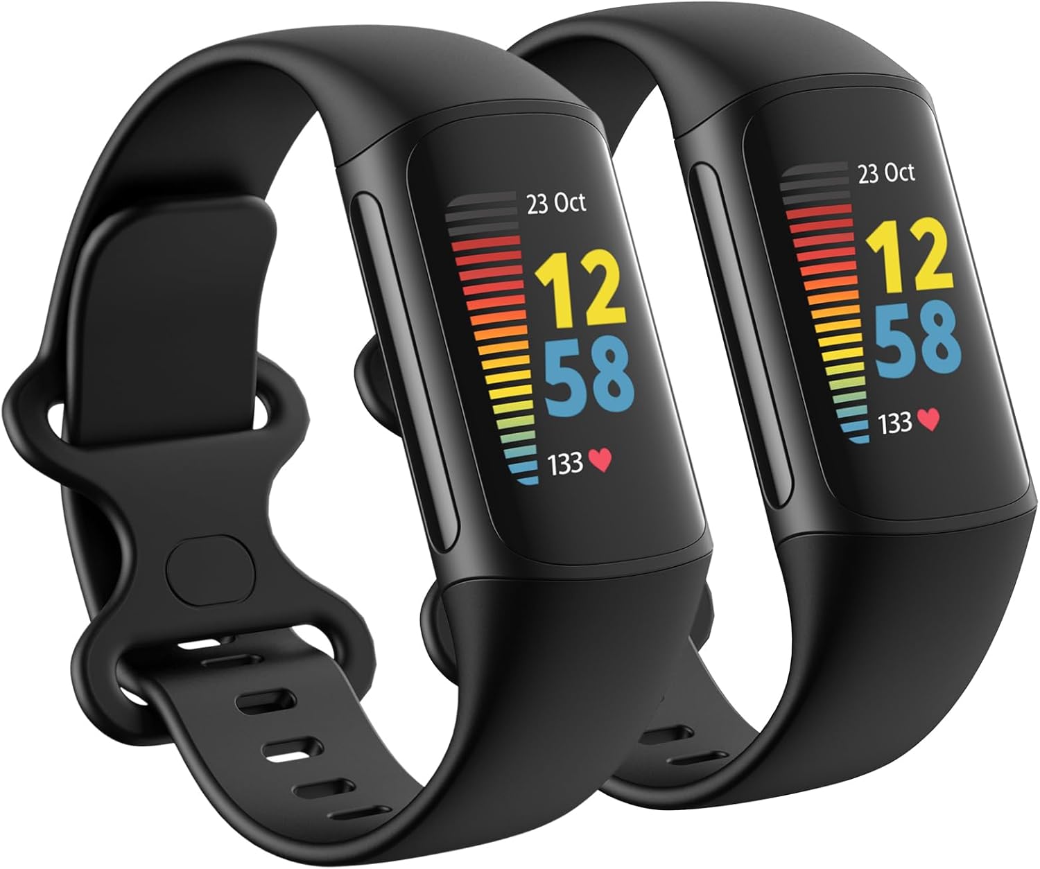 Paquete de 2 bandas impermeables compatibles con Fitbit Charge 5Fitbit Charge 6 para mujeres y hombres, pulseras de repuesto clásicas suaves
