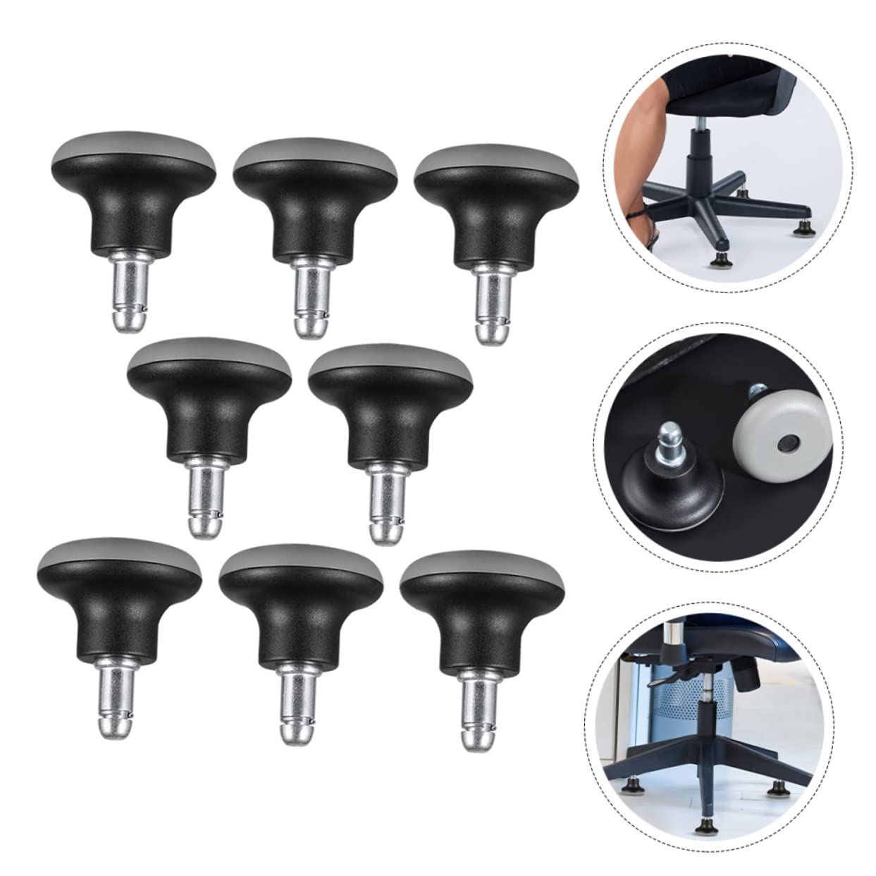 STOBOK 8 piezas ruedas para silla de oficina, ruedas para muebles, accesorios para sillas de oficina, accesorios de escritorio, patas de cama, silla