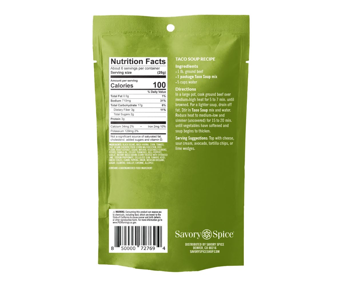 Savory Spice Taco Soup Spice ‘n Easy Mix, paquete de 5.35 onzas (paquete de 5.35 onzas)