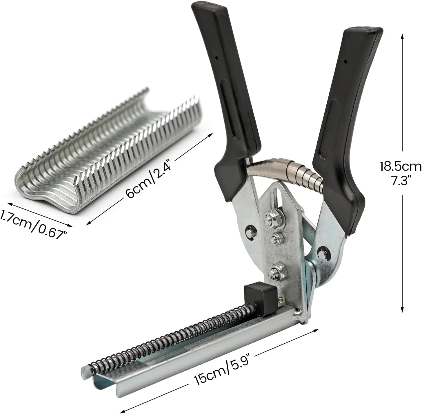 Juego de alicates de anillo de cerdo para tapicería automática tipo M, alicates de anillo de uñas con 2400 clavos, clips y alicates de alambre de
