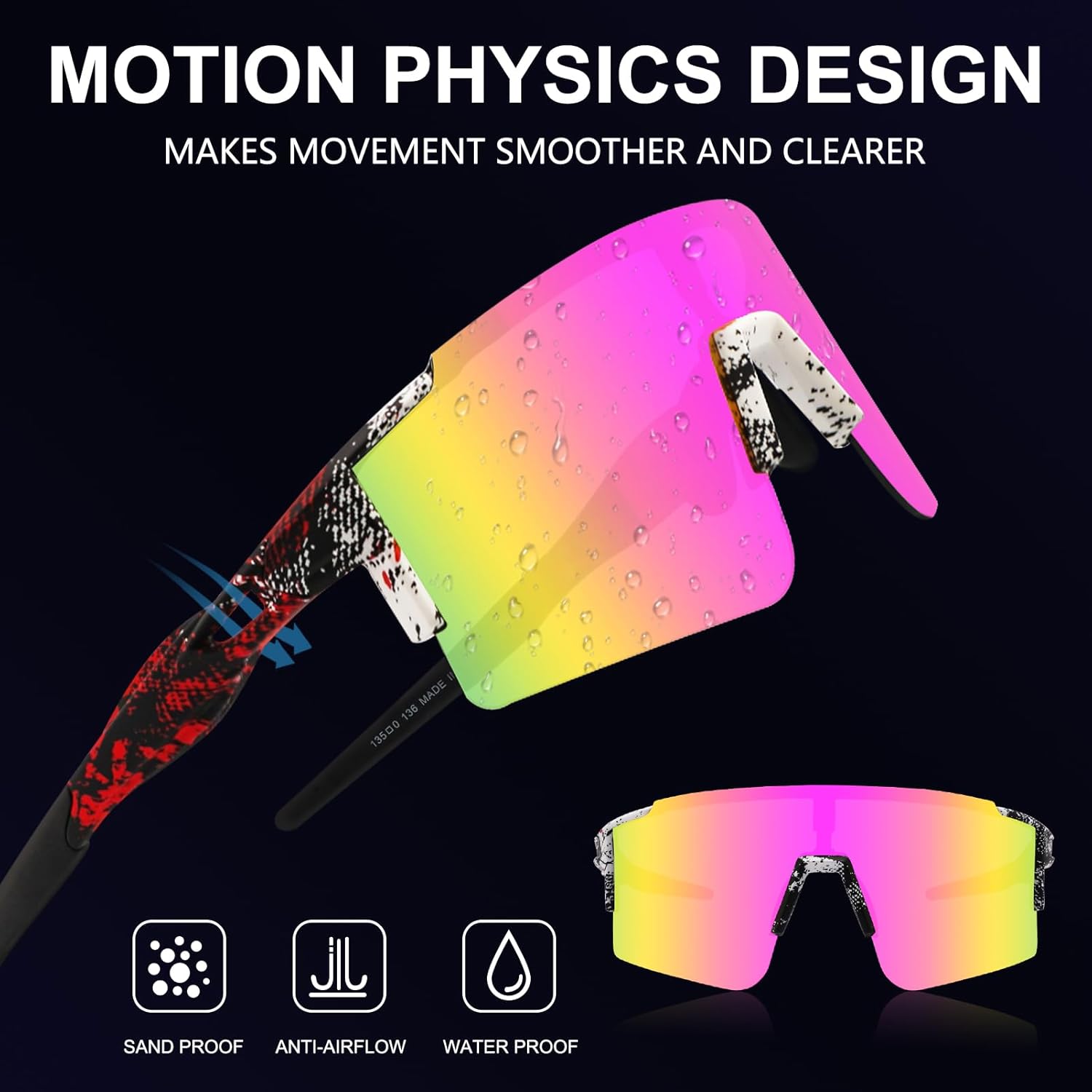 Gafas de sol polarizadas para ciclismo hombres y mujeres con 1 lente o 3 lentes intercambiables gafas de béisbol