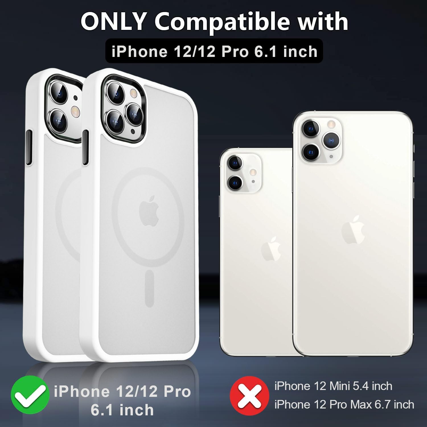 MOCCA Funda magnética fuerte para iPhone 12iPhone 12 Pro, compatible con Magsafe protección contra caídas de grado Mil Funda protectora delgada a
