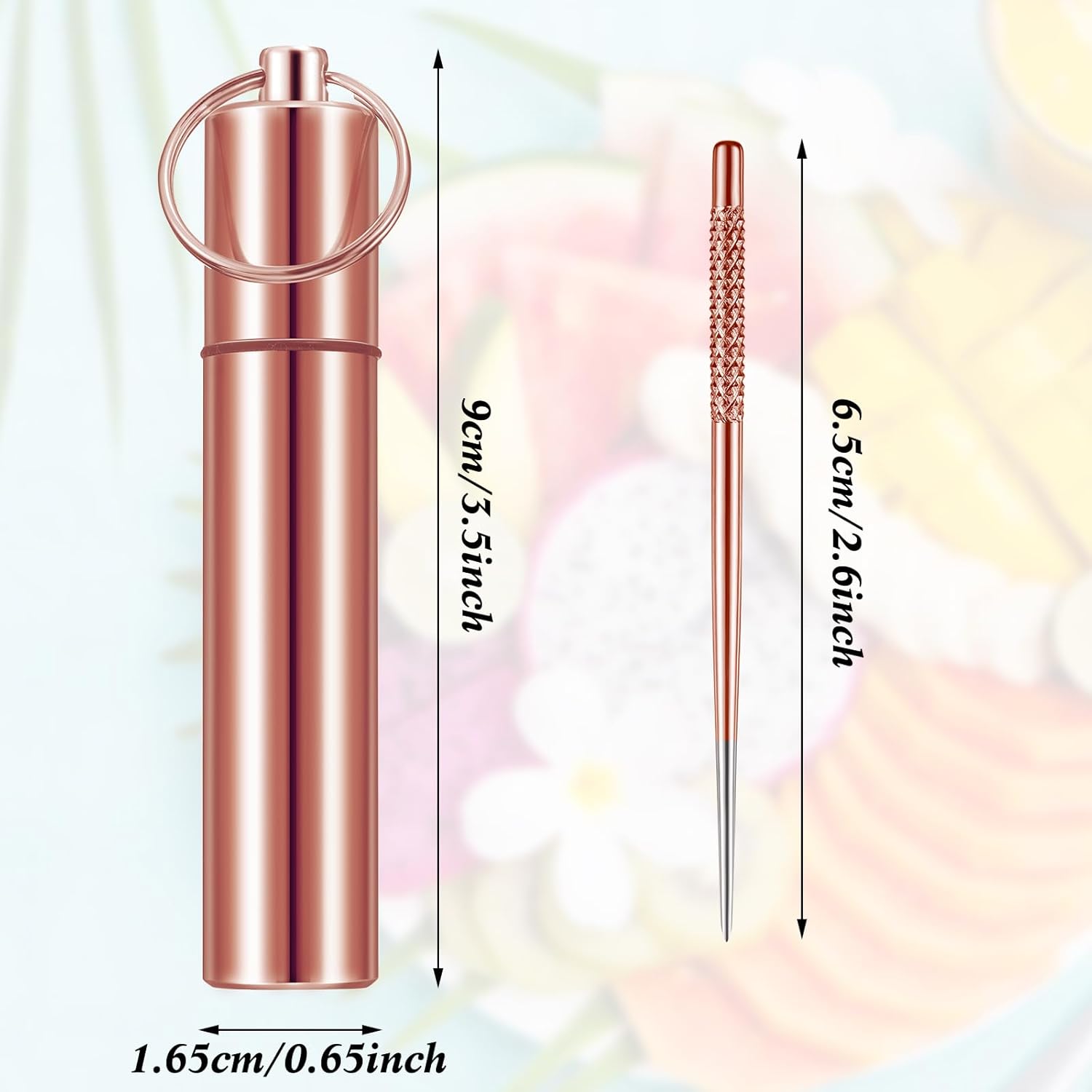 Mini soporte portátil de titanio para palillos de dientes con 10 palillos de dientes de titanio reutilizables, impermeable, palillos de dientes,