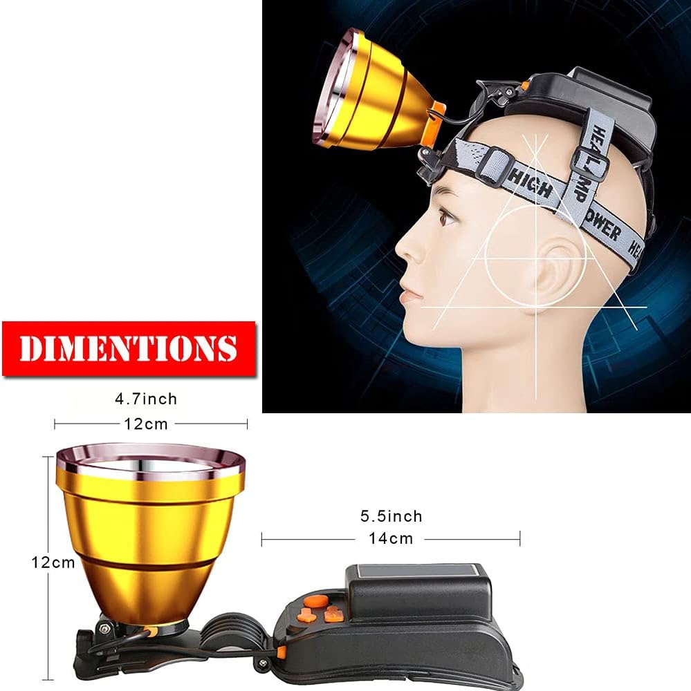 Faros delanteros para adultos recargable LED caza faro súper brillante cabeza lámparas de carga para teléfonos, para cortes de energía, huracán,
