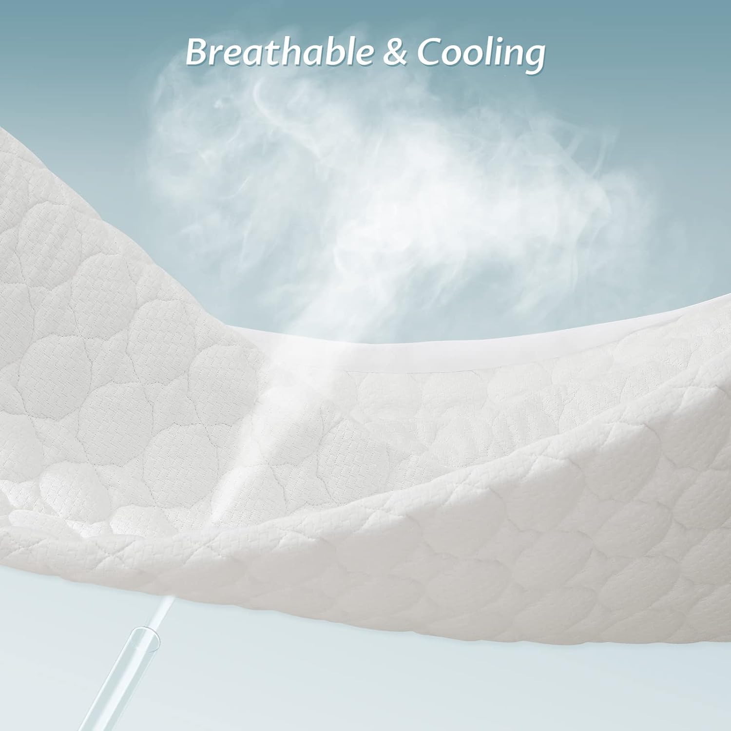 Protector de colchón impermeable de rayón de bambú ajustable con bolsillo profundo de hasta 15 pulgadas