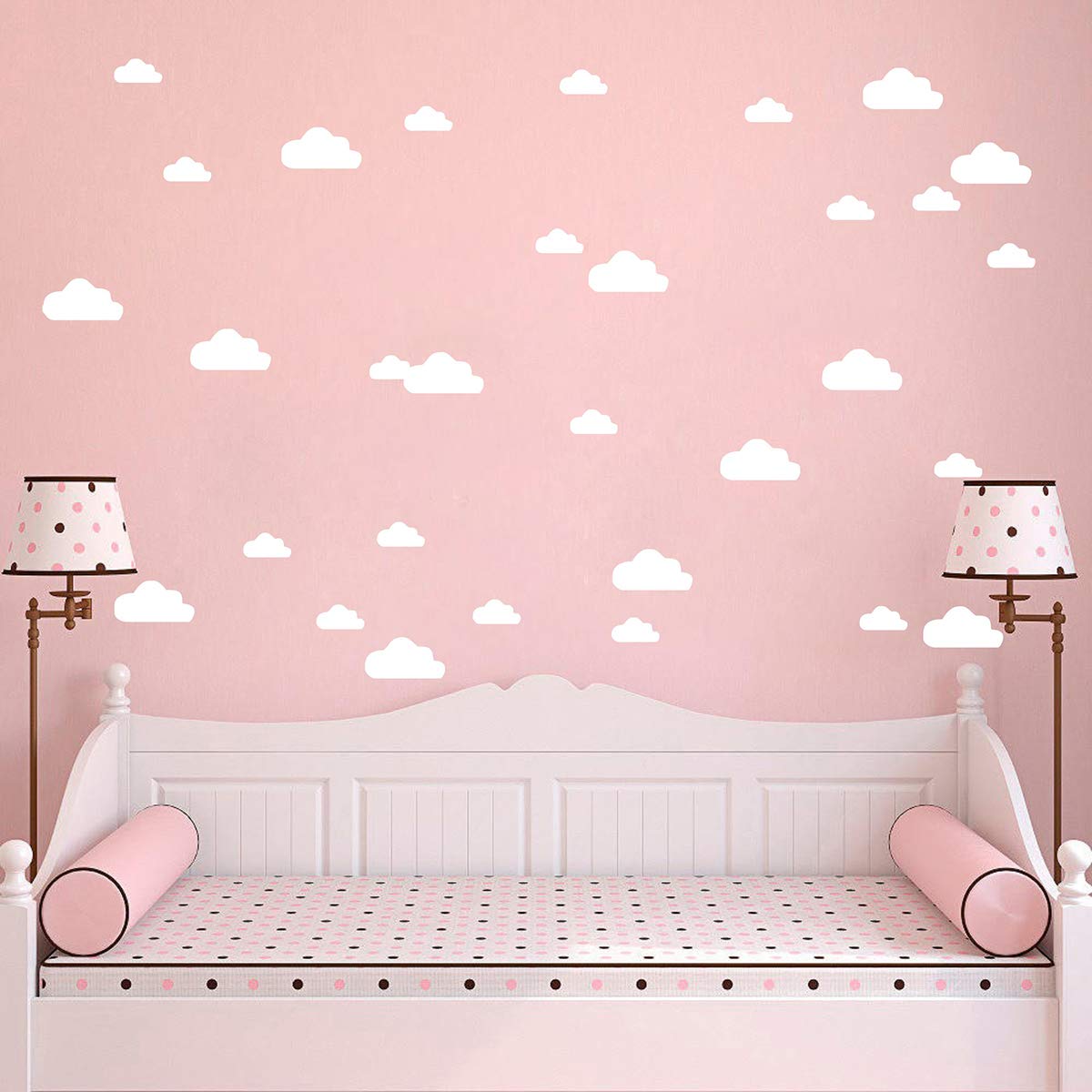 Juego de 134 mini calcomanías de pared de nubes doradas, negras y blancas, calcomanías de pared de nube para guardería, decoración del hogar, patrón