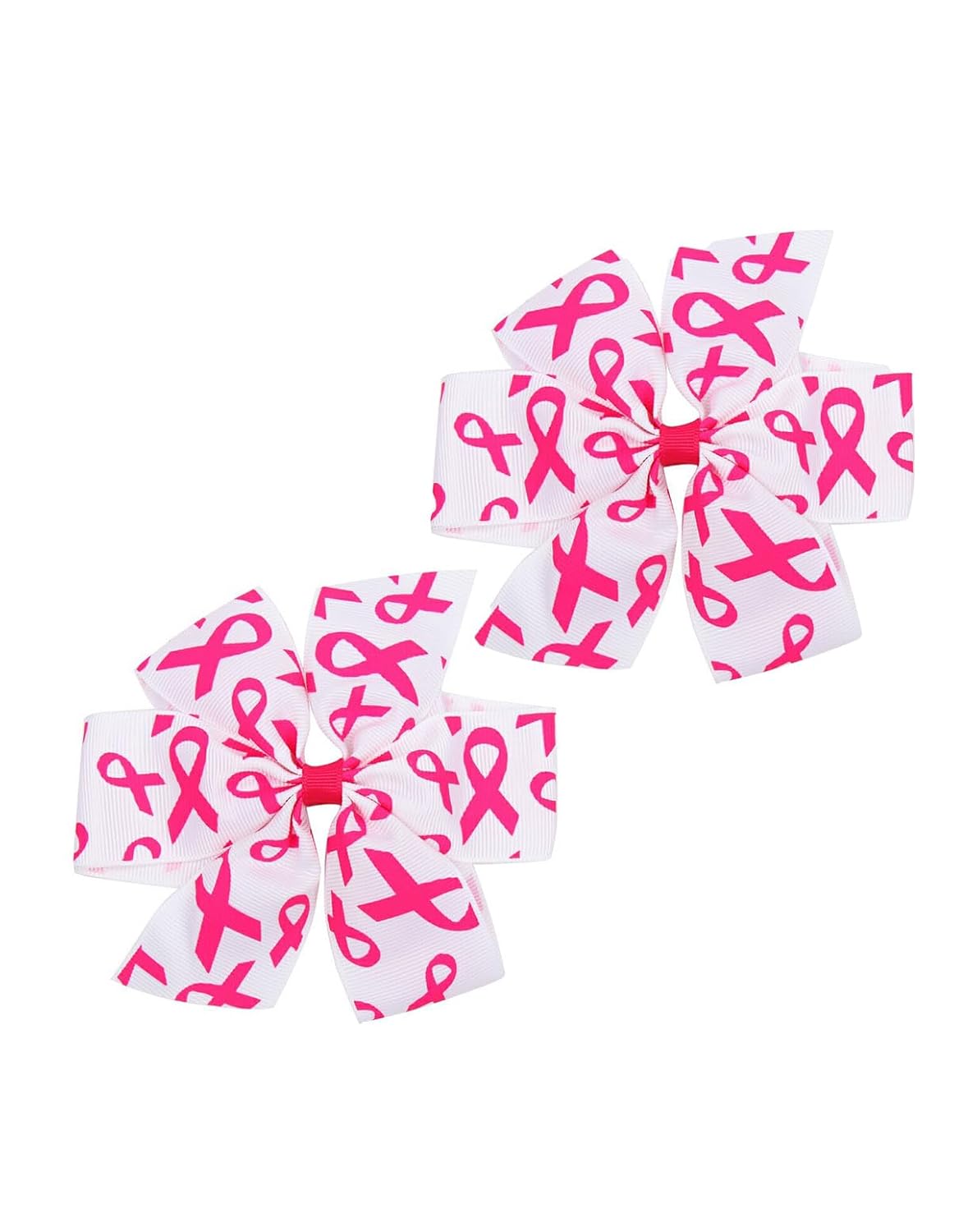 Pinzas para el cabello con cinta de concientización rosa para el cáncer de mama, lazo para el cabello, cinta rosa BCA02 (B1-2 piezas)