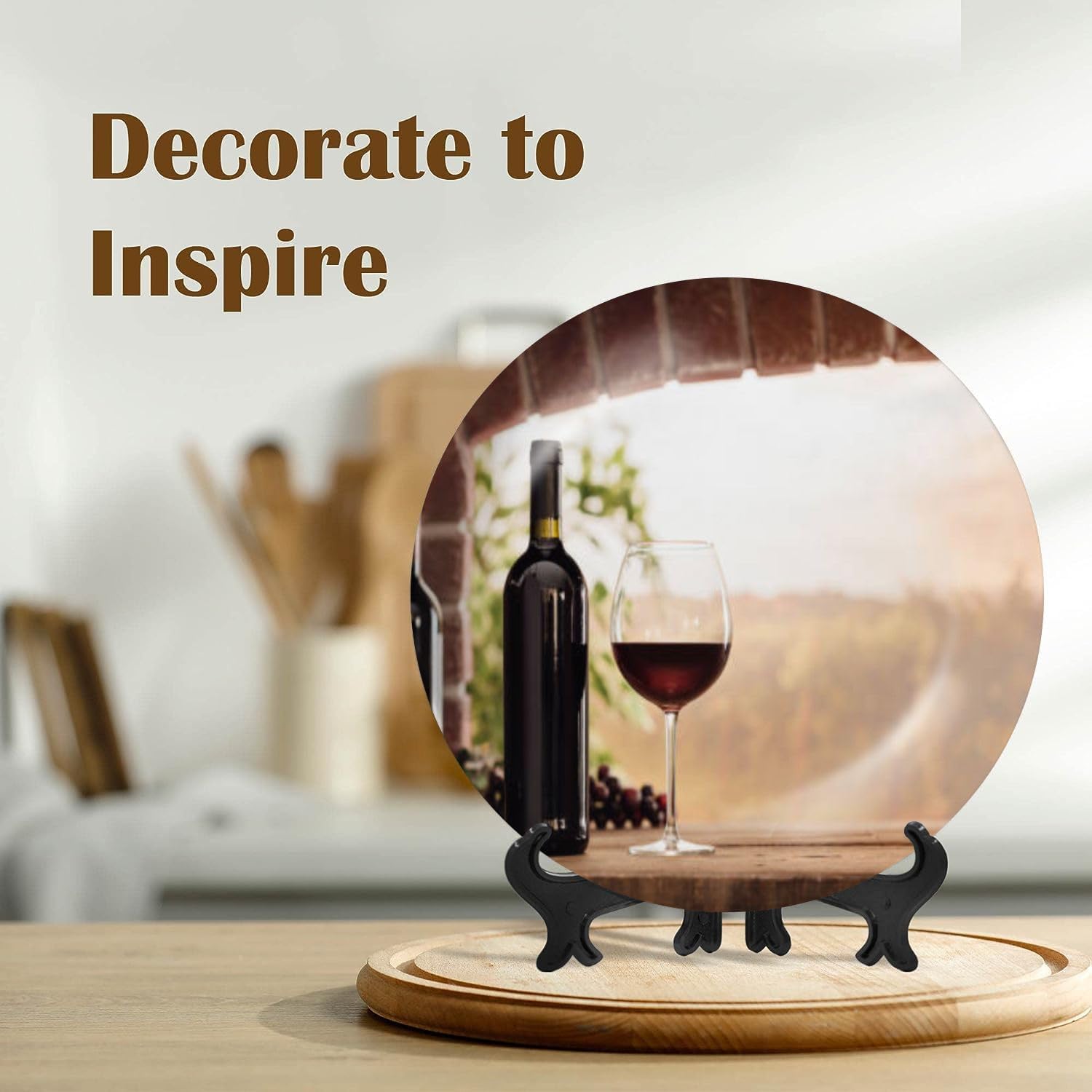 Placa de cerámica para colgar en la pared, decoración de cata de vino tinto, pintura de bodega, placa decorativa de porcelana para sala de estar,