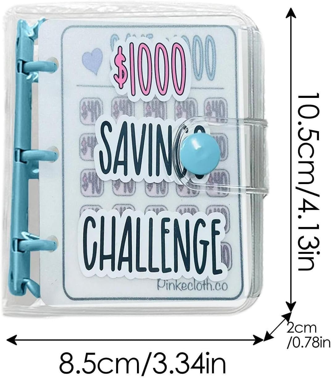 Carpeta de desafío de ahorro de 1000 unidades, carpeta de ahorro de dinero, desafío de ahorro de dinero, desafío de ahorro de sobre, mini carpeta de